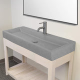 Amador Rectangular Cast Concrete Vessel Sink - Light Gray