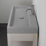 Amador Rectangular Cast Concrete Vessel Sink - Light Grey