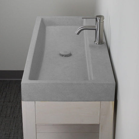 Amador Rectangular Cast Concrete Vessel Sink - Light Grey