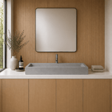 Amador Rectangular Cast Concrete Vessel Sink - Light Grey