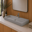 Amador Rectangular Cast Concrete Vessel Sink - Light Grey