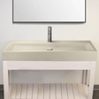Amador Rectangular Cast Concrete Vessel Sink - White Sandstone