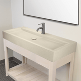 Amador Rectangular Cast Concrete Vessel Sink - White Sandstone