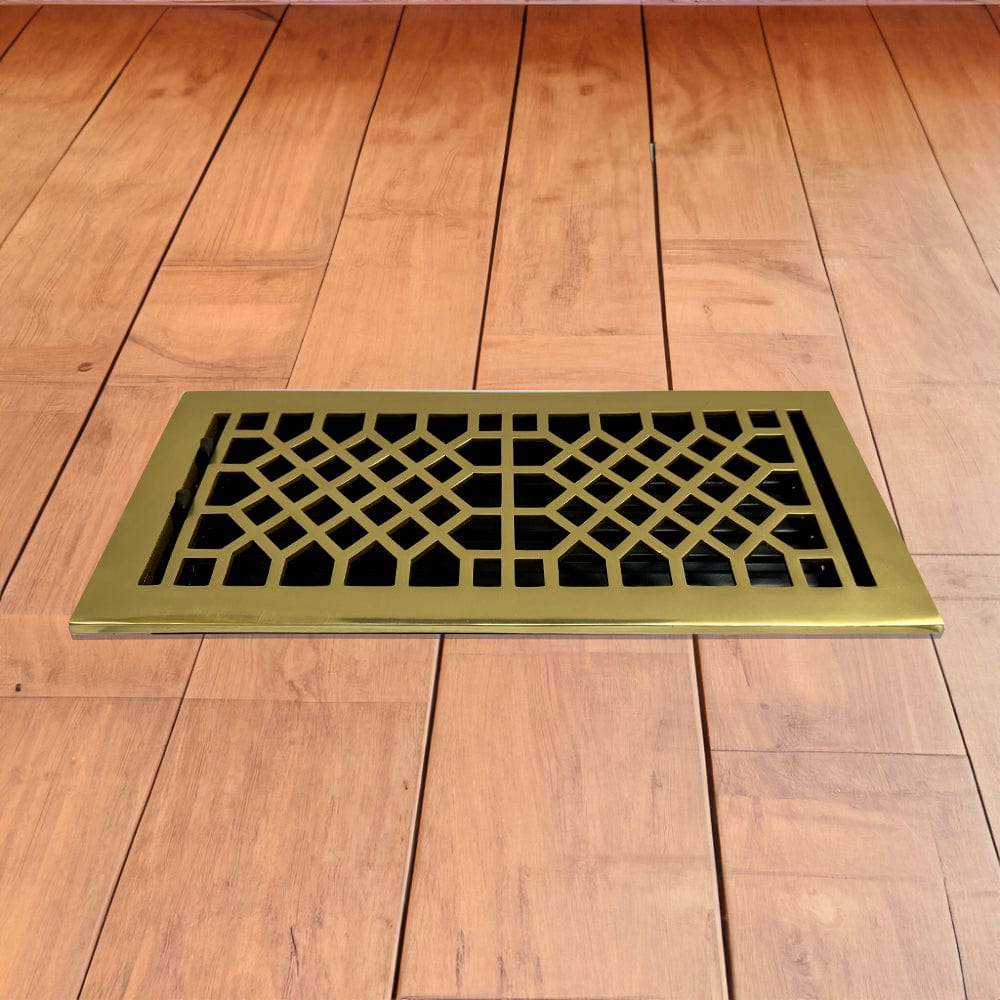 Antique Solid Brass Floor Register