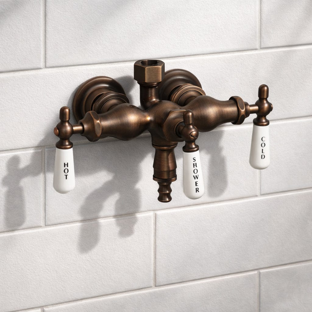 Antique-Style Diverter Tub Wall-Mount Faucet