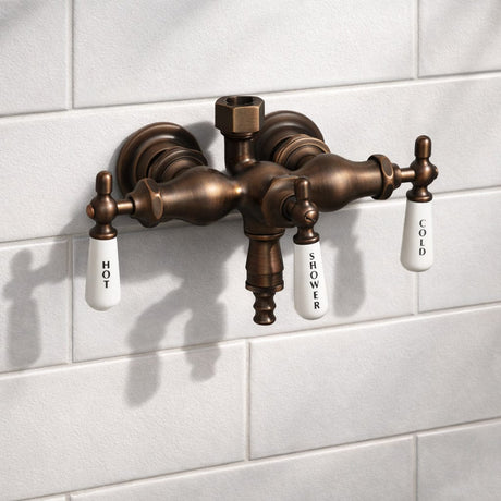 Antique-Style Diverter Tub Wall-Mount Faucet