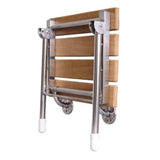 Arrey Wall-Mount Teak Folding Shower Seat with Legs