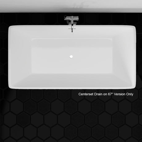 Asher Acrylic Rectangular Freestanding Tub With Insulation
