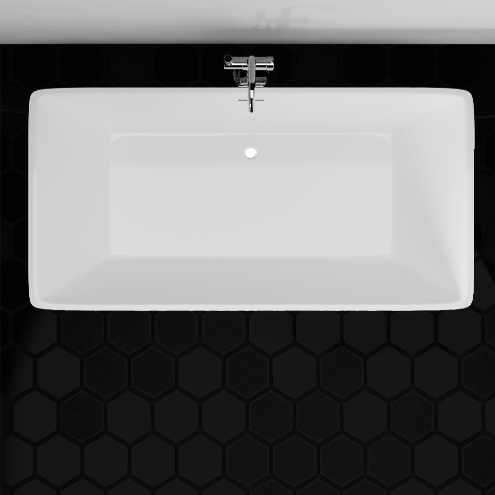 Asher Acrylic Rectangular Freestanding Tub With Insulation