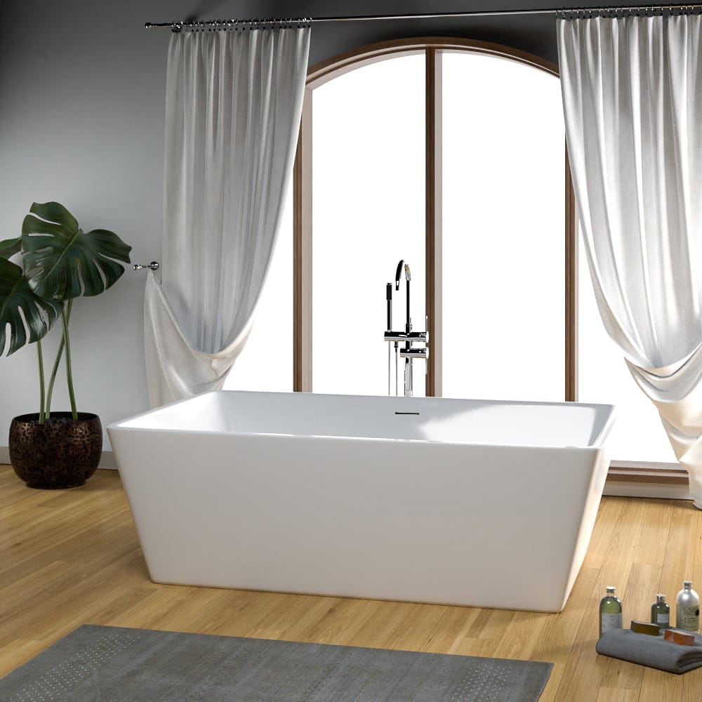 Asher Acrylic Rectangular Freestanding Tub With Insulation