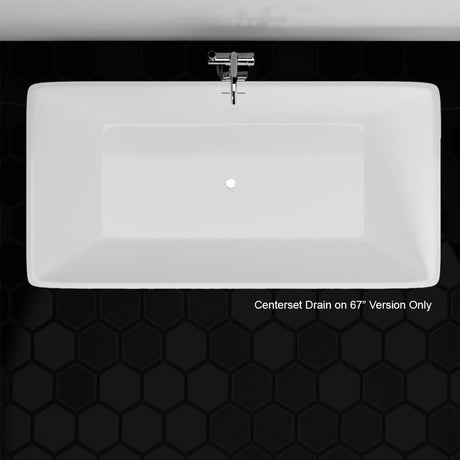 Asher Acrylic Rectangular Freestanding Tub With Insulation