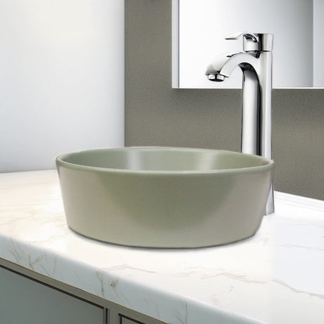 Athena Vitreous China Round Vessel Sink - Matte Light Green