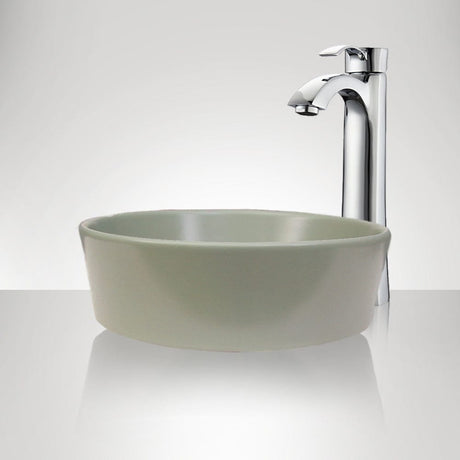 Athena Vitreous China Round Vessel Sink - Matte Light Green