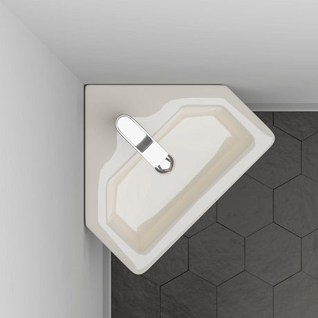Aurora Corner Vitreous China Pedestal Sink
