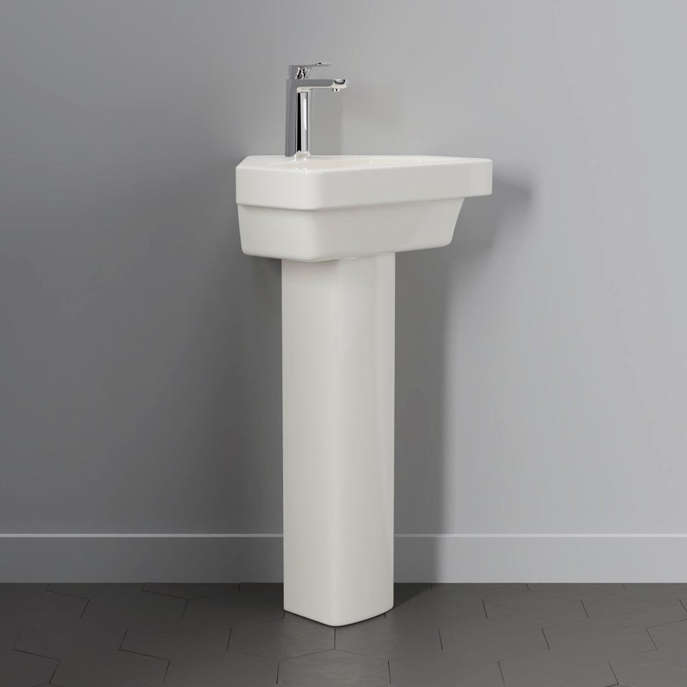 Aurora Corner Vitreous China Pedestal Sink