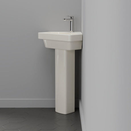 Aurora Corner Vitreous China Pedestal Sink