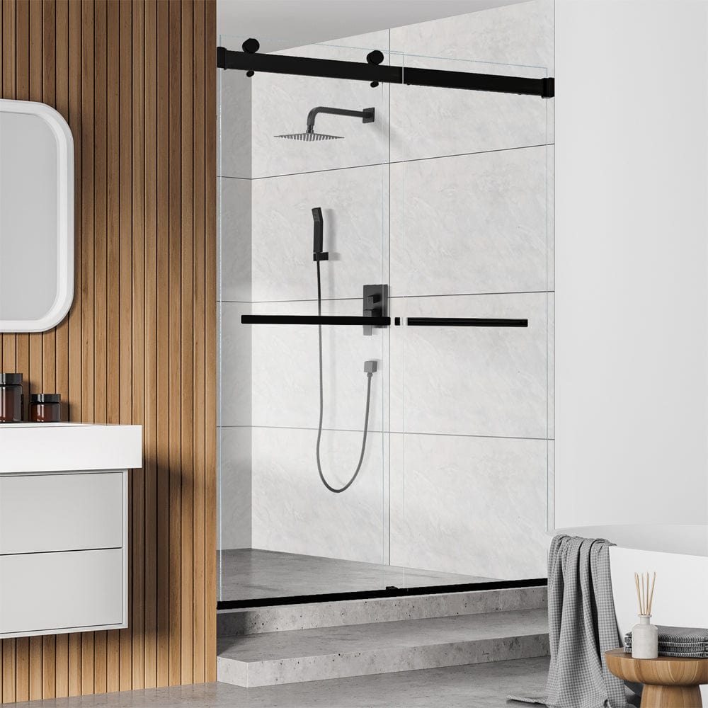 Ava 48" W x 76" H By Pass Frameless Shower Door with Clear Glass