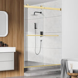 Ava 48" W x 76" H By Pass Frameless Shower Door with Clear Glass
