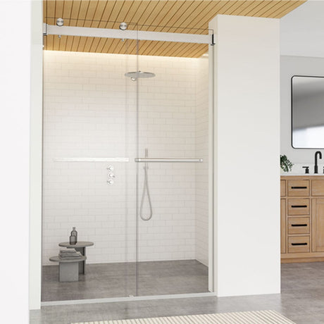 Ava 48" W x 76" H By Pass Frameless Shower Door with Clear Glass