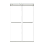 Ava 48" W x 76" H By Pass Frameless Shower Door with Clear Glass
