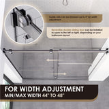 Ava 48" W x 76" H By Pass Frameless Shower Door with Clear Glass