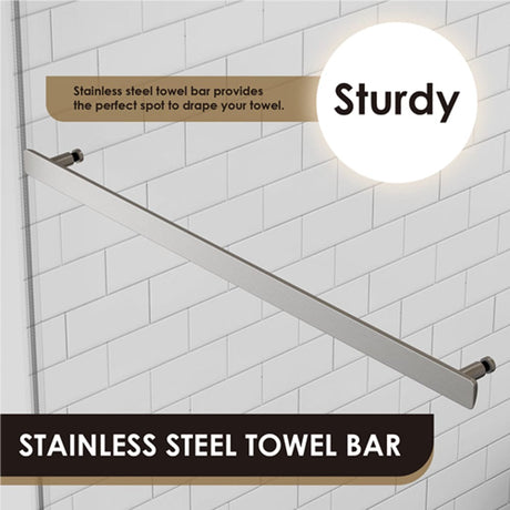 Ava 48" W x 76" H By Pass Frameless Shower Door with Clear Glass