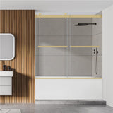 Ava 60" W x 58" H By Pass Frameless Tub Door with Clear Glass