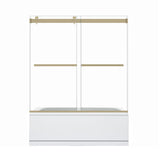 Ava 60" W x 58" H By Pass Frameless Tub Door with Clear Glass