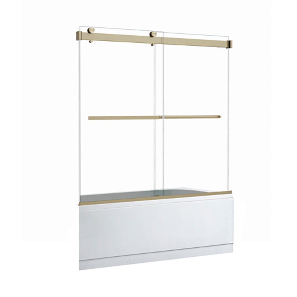 Ava 60" W x 58" H By Pass Frameless Tub Door with Clear Glass