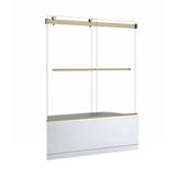 Ava 60" W x 58" H By Pass Frameless Tub Door with Clear Glass