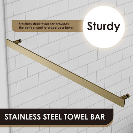 Ava 60" W x 58" H By Pass Frameless Tub Door with Clear Glass