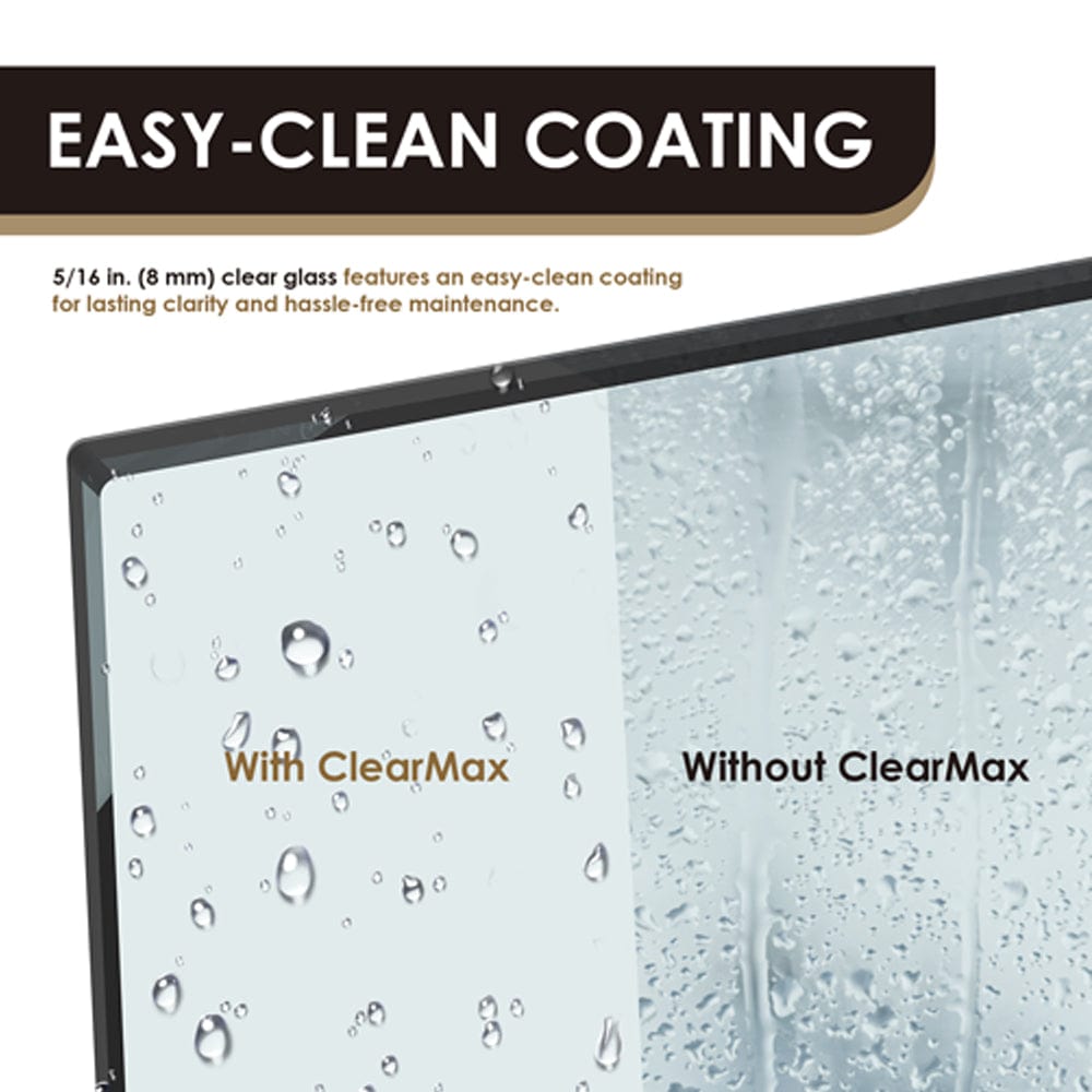 Ava 60" W x 58" H By Pass Frameless Tub Door with Clear Glass