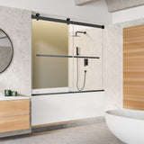 Ava 60" W x 58" H By Pass Frameless Tub Door with Clear Glass