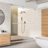 Ava 60" W x 76" H By Pass Frameless Shower Door with Clear Glass