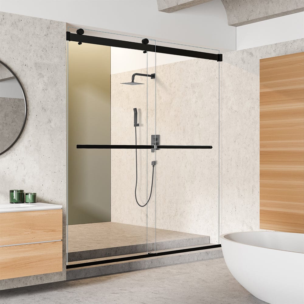 Ava 60" W x 76" H By Pass Frameless Shower Door with Clear Glass