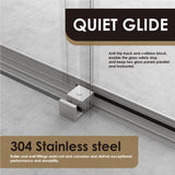 Ava 60" W x 76" H By Pass Frameless Shower Door with Clear Glass