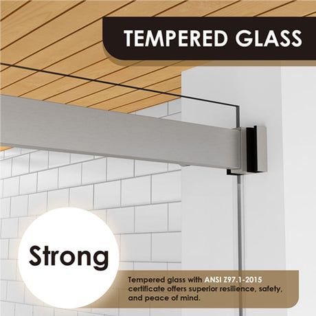 Ava 60" W x 76" H By Pass Frameless Shower Door with Clear Glass