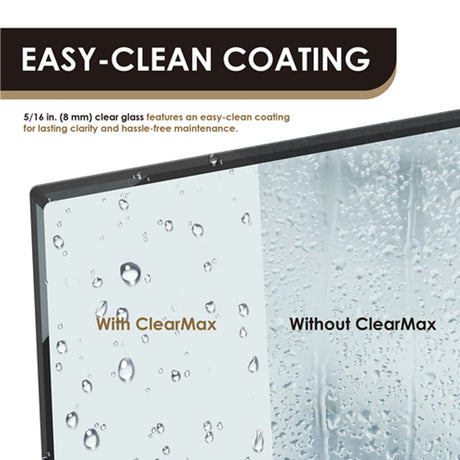 Ava 60" W x 76" H By Pass Frameless Shower Door with Clear Glass