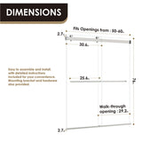 Ava 60" W x 76" H By Pass Frameless Shower Door with Clear Glass