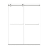 Ava 60" W x 76" H By Pass Frameless Shower Door with Clear Glass