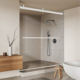 Ava 64" W x 76" H By Pass Frameless Shower Door with Clear Glass