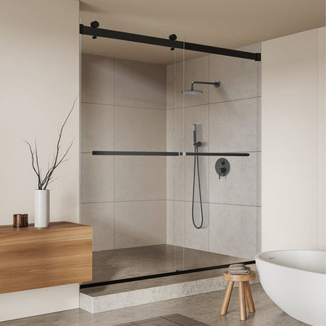 Ava 64" W x 76" H By Pass Frameless Shower Door with Clear Glass