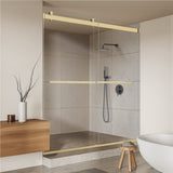 Ava 64" W x 76" H By Pass Frameless Shower Door with Clear Glass
