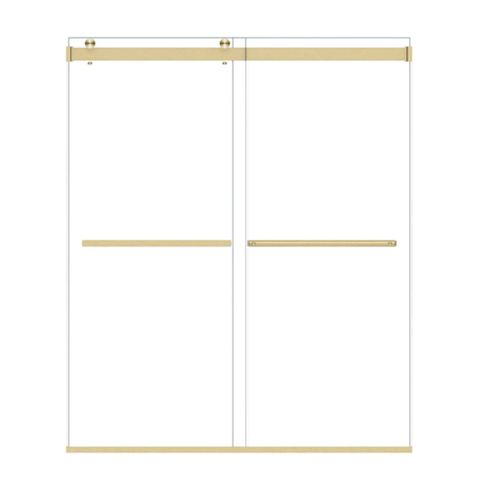 Ava 64" W x 76" H By Pass Frameless Shower Door with Clear Glass