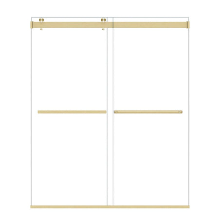 Ava 64" W x 76" H By Pass Frameless Shower Door with Clear Glass