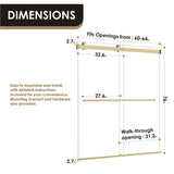 Ava 64" W x 76" H By Pass Frameless Shower Door with Clear Glass