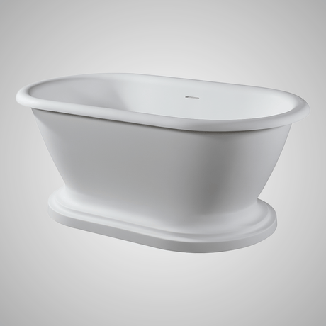 Banster Solid Surface Stone Resin Freestanding Pedestal Bathtub