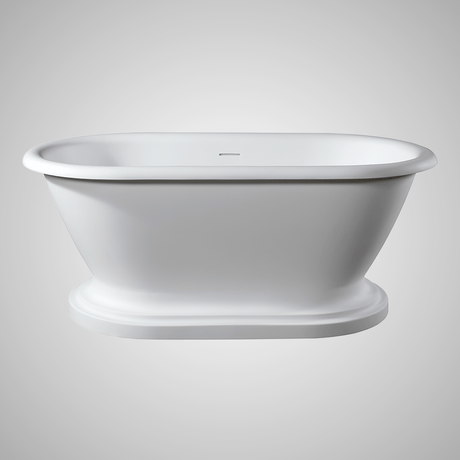 Banster Solid Surface Stone Resin Freestanding Pedestal Bathtub