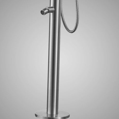 Barren Freestanding Stainless Steel Outdoor Shower with Hand Shower - Brushed Finish