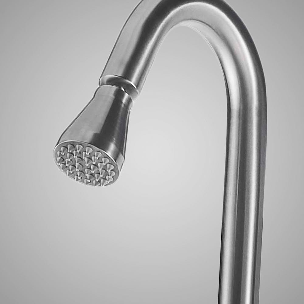 Barren Freestanding Stainless Steel Outdoor Shower with Hand Shower - Brushed Finish